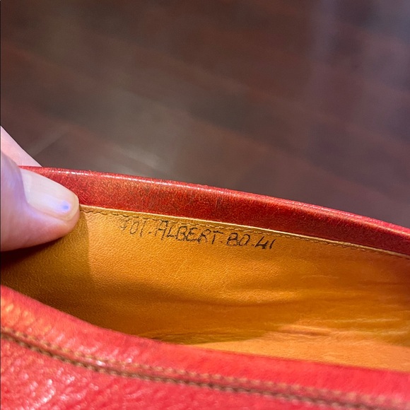 Avi Rossini Men's Red Leather Loafers - Picture 2 of 5